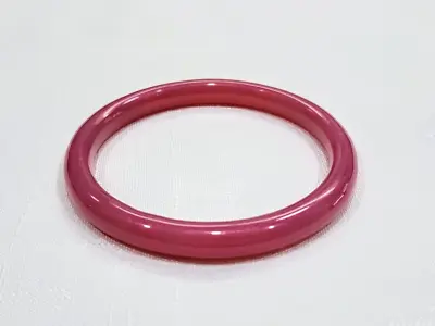 VINTAGE Pink Peking Glass Bangle Bracelet • $14.95