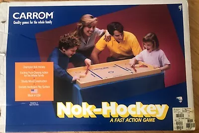 Vintage 1970 Carrom Nok Hockey Game W/Original Box Sticks &2 Pucks Model No 02  • $45