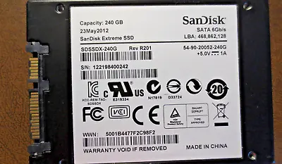 SanDisk SDSSDX-240G 6G/s Rev.R201 240gb 2.5  Sata SSD • £33.44