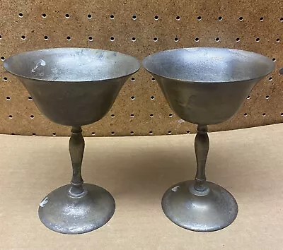 Lot Of (2) Two Vintage Leonard EPNS Silver Plate Wine/Champagne Goblets • $19.98