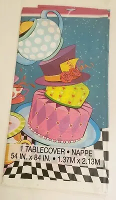 Mad Hatter Tea Party Plastic Table Cover 54  X 84  Party Supply Decoration C1 • $5