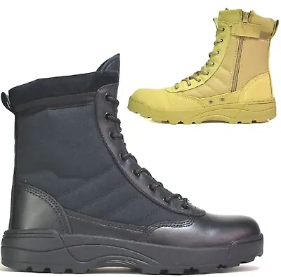 Mens Army Combat Security Work Police Tactical Ladies Military Boots Shoes 3-11 • £21.95