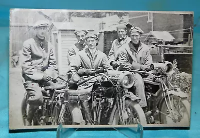 Vintage Real Photo PostcardEarly Motorcycles And RidersUnused. • $29.99