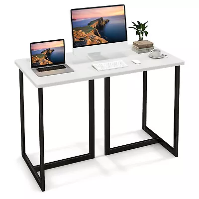 47  Modern Computer Desk W/2 Cable Management Holes Metal Frame Home Office • $119.99