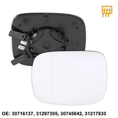 Left Side Heated Mirror Glass Replacement W/ Backing Plate For Volvo XC70 08-16 • $17.38
