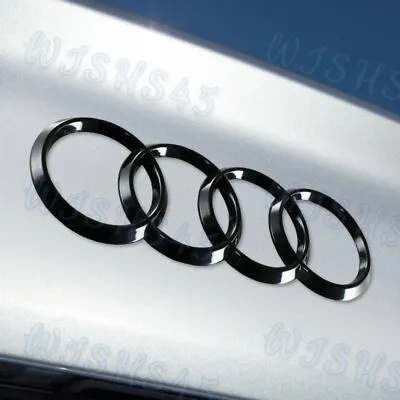 Black For Audi Rings ABS Rear Trunk A1 A3 A4 S4 A5 S5 A6 S6 Back Badge Emblem • $16.78