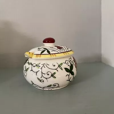 PY (UCAGCO?) ROOSTER AND CONDIMENT Mustard Salt JAR WITH LID AND ORIGINAL SPOON • $17