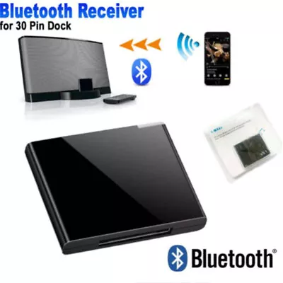 Bluetooth 5.1 Music Audio Adapter Receiver 30 Pin Dock Speaker For IPhone IPod • $22.59