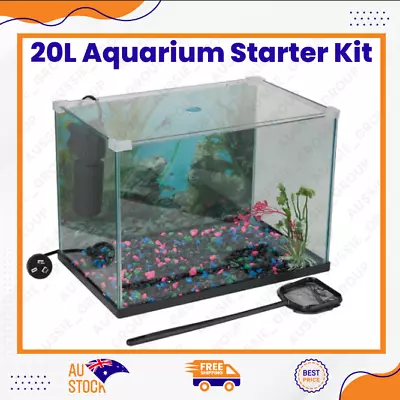 Aquarium Fish Tank Starter Kit Pack With Accessories And Free Shipping 20 L • $46.99