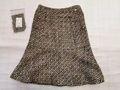 CHANEL COCO CC MARK Tweed Mermaid Flare Skirt Women Size 40 Brown From Japan • £371.48