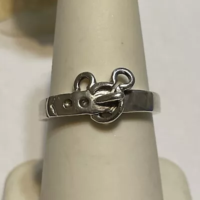 DISNEY Sterling Silver Mickey Mouse Buckle Ring Size 7  • $17.99