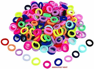 Pack Small Baby Girl Kids Mini Hair Elastics Bobbles Soft Bands Snag Free Colors • £2.99