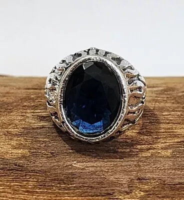 Promise Blue Sapphire Ring 925 Sterling Silver Handmade Men's Ring All Size D06 • $17.42