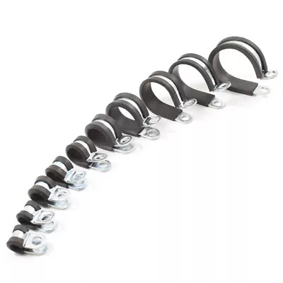 £1.95 • Buy Rubber Lined ZInc Plated Metal P Clips - Cable Conduit Hose Tubing Sleeving Wire