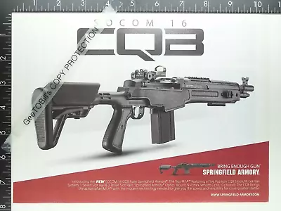 2016 ADVERTISEMENT ADVERTISING AD For Springfield Armory M1A SOCOM 16 CQB Rifle • $10.49