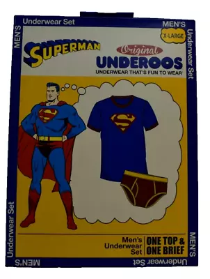 Original Underoos Mens Superman Top Shirt & Brief Underwear Set NIB XL • $9.99