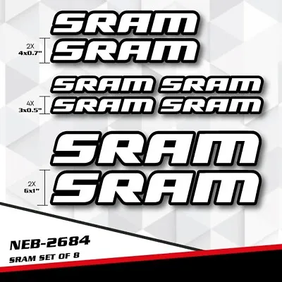 New For SRAM Decal Stickers Set For Mountain Road Bike Frame Helmet  NEB-2684 • $24.99