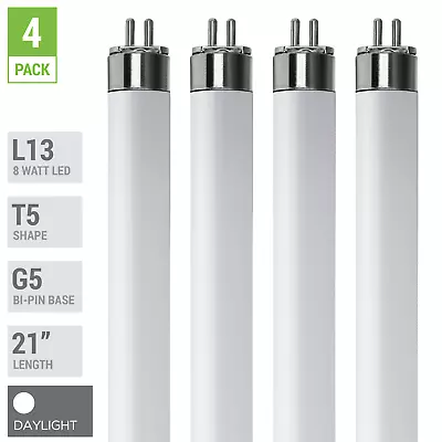 4 Pack LED Tube L13 F13T5/65K 21  INCH 8W 13W G5 Mini 2-Pin Base 6500K Daylight • $23.95