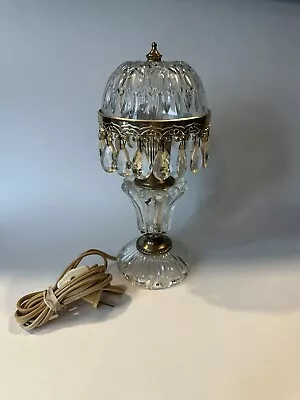 Vintage Michelotti Lamp Crystal Boudoir Parlor Light 10” 18 Prisms TESTED WORKS • $110