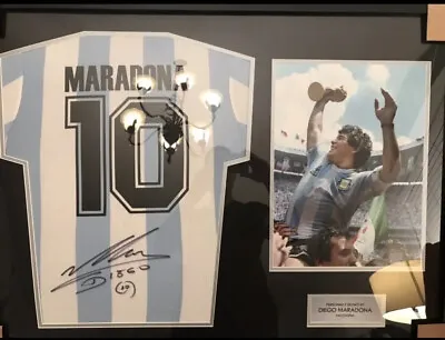 Diego Maradona RARE Argentina Framed Signed Jersey 100% Authentic A1 (Icons) COA • $65000