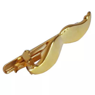 Mustache Tie Clasp Mustache Shaped Tie Clip Mustache Necktie Bar Gold Color • $6.88