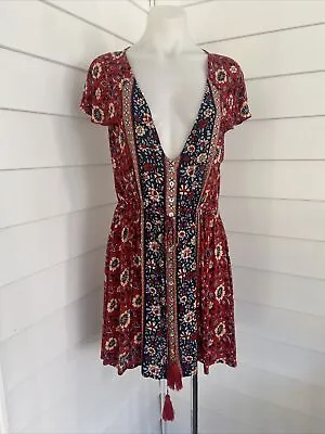 $62 • Buy ARNHEM Floral Bohemian Mini Dress Size 12 Excellent Condition!  :) Reds