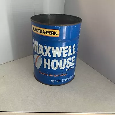 Vintage Maxwell House Electra-Perk Metal Coffee Can 32 Oz. 2 LB  Free Shipping • $12.95