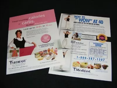 MEDIFAST Magazine Clippings From 2005 & 2007 Print Ads For Weight Loss Company • $2.95