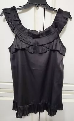 MM Couture By Miss Me Women's Size Small Black Sleeveless Top Ruffled NEW I-3 • $15.99