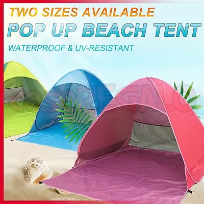 $29.88 • Buy Pop Up Beach Tent Canopy UV Camping Fishing Mesh Sun Shade Shelter 4 Persons