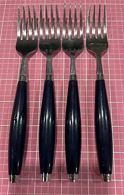 Fiestaware Homer Laughlin Dark Blue 4 Piece Set Of Desert Forks Flatware Vintage • $30