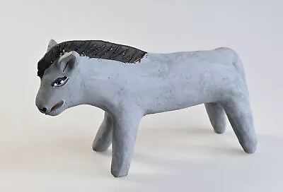 Mexican Clay Pottery Folk Art Gray Donkey Figurine Oaxaca • $75