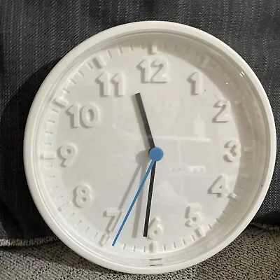 Ikea White Stomma Wall Clock Minimalist Design Gustav Carlberg Discontinued • £18.99