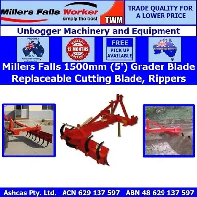 Millers Falls TWM 1500mm Grader Blade Heavy Duty With Rippers 3 Point Linkage • $1143