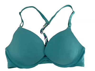 Victoria’s Secret Turquoise Underwire Front Clasp Padded Bra Size 34C • $15