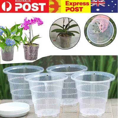 $10.99 • Buy Clear Plastic Orchid Pots With Holes Transparent Flower Pot Succulents Plant