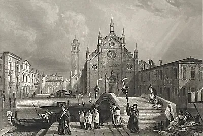 Venice Basilica Santa Maria Gloriosa Dei Frari Italy Per Rouargue C 1838 • £35.26