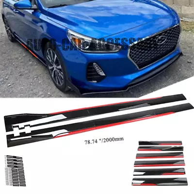 For Hyundai Elantra 78.7  Red Side Skirt Extension Body Kit Lip Splitters • $59.99