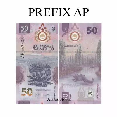 50 Peso Bill Mexico Unc  Billete De 50 Pesos Prefix Ap - 2021 Axolotl • $8.99