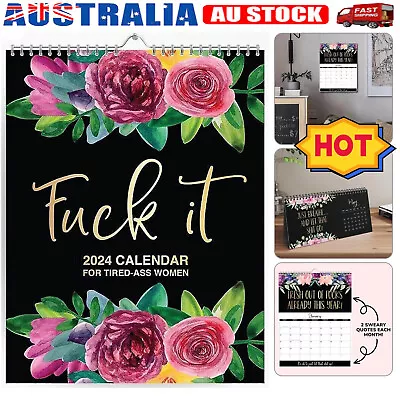 F*ck It: 2024 Planner For Tired-Ass Women Funny Swear Word Monthly Calendar Gift • $12.99