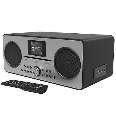 DAB DAB+ Radio CD Alarm Clock Bluetooth FM Speaker Charger AZATOM Trinity Black • £109.95