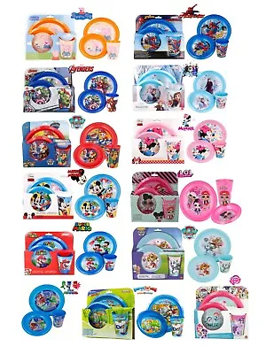 New 2021 Latest Design Kids 3PC Character Breakfast Sets Plate Tumbler And Bowl • £11.99