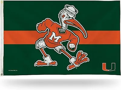 University Of Miami Hurricanes Flag Banner 3x5 Feet Metal Grommets Ibis... • $34.79
