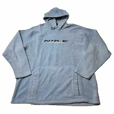 Vintage Nike Hoodie Mens XXL Baby Blue Fleece Center Swoosh Y2K Pullover Rare • $49.98