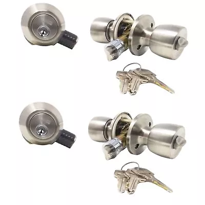 J & D Lock Mobile Home Stainless Steel Exterior Door Lock And Deadbolt Set (2 • $69.95