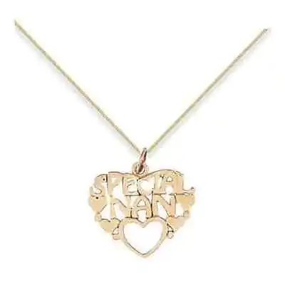 9ct Yellow Gold Heart Special Nan Pendant • £116.95