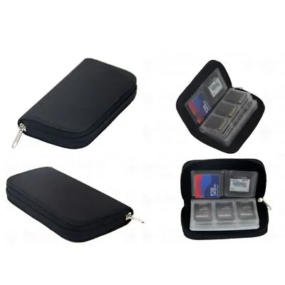 BLACK Memory Card Wallet - Micro SD SDHC CF SM - Storage Holder Pouch Case- • £3.80