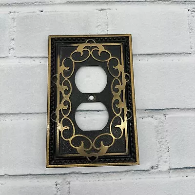 Vintage Wall Outlet Cover Ornate Metal Scroll General Electric Art Nouveau • $14