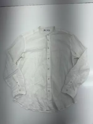 Zara Womens White Long Sleeve Button Up Shirt Size XL • $12