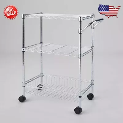 3 Tier Metal Utility Cart Chrome Brightroom • $34.69